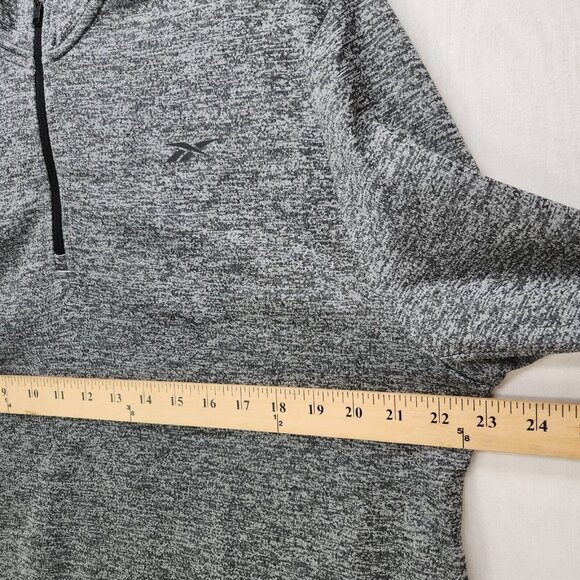 Reebok Men’s Large Long Sleeve Pullover Quarter Zip Training Sweatshirt Gray - Picture 5 of 13